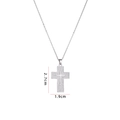 Silver cross necklace with sparkling cubic zirconia stones and 2.7cm x 1.9cm pendant size - Silver Cross (A623)