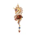 Pendentif licorne dorée orné de zircons multicolores et d'une pierre marron - K580381-Orange Gold Unicorn