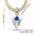 Macro detail of Evil Eye pendant with copper cubic zirconia and 60cm gold chain - Multi-layer Fan Eye (N01197-6A)