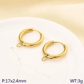 Orecchini a cerchio dorati in acciaio inossidabile con asola misura 17x2.4mm - 17x2.4mm Oro (KLJ10802-Z)