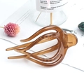 Pince à cheveux minimaliste ambre translucide avec design ajouré pour femmes - Marron