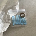 Set di 5 fermagli per capelli a goccia azzurro pastello in confezione artigianale - 5 Pezzi / Blu Grigio Chiaro