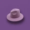 Elegant purple felt fedora hat for men and women with wide brim and classic crown - M (56-58cm) / Light Purple