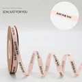 Pink grosgrain ribbon with Just For You print, 1cm width, for gift wrapping DIY - 1CM Grosgrain Ribbon [Cherry Pink just] 40 Yards