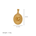 Vintage gold-plated heart sunburst oval pendant with dimensions 32mm by 18.7mm - A14 Egg-shaped Heart