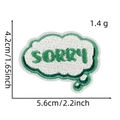 Dettaglio della toppa ricamata SORRY con dimensioni 4,2x5,6cm e peso di 1,4 grammi - SORRY (3#)