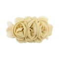 Detail of cream chiffon fabric rose flowers for children's headband and dress accessories - Khaki