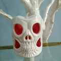 White Halloween skull LED electronic candle lamp with red glowing eyes for party decor - Skull Light-White Red Eyes