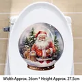 Autocollant de toilette Noël avec boule à neige Père Noël, taille 26x27,5 cm - Style Boule de Cristal 04