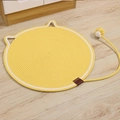 Alfombra rascadora de cuerda de algodón amarillo para gatos con orejas y bola de juego - Con Pelota / Amarillo