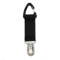 Clip portacappello da borsa con cinghia in nylon nero e fibbia metallica - Nero