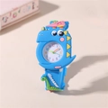 Blue kids 3D cartoon dinosaur watch with colorful silicone strap and easy-to-read dial - Sky Blue