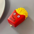 Funny 3D simulation French fries hair clip with a red smile box and golden metal clip - Smiley Face Fries