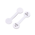 Self-adhesive white jewelry size labels with black SIZE 10 print in dumbbell shape - Size 10 / 100pcs Pack / White