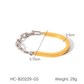 Détail d'un bracelet à boucle fer à cheval avec diamètre intérieur de 5,70 cm - Style d'épissage or et argent (HC-B20229-GS)