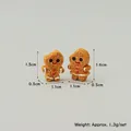 Miniature resin gingerbread man charms for dollhouse decor and DIY crafts, 1.5cm size - Mini Gingerbread Man Set (2 Pcs)