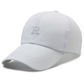 Casquette de baseball blanche à séchage rapide avec broderie R et filet respirant - Réglable / Blanc