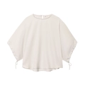 Women's minimalist puff sleeve cream blouse and relaxed trousers set in soft fabric - S / Tops / Milk White Top
