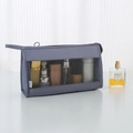 Beauty case blu con rete e etichetta TRAVEL per un'organizzazione ottimale del viaggio - Grigio