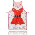 Detailed view of creative Christmas apron with festive girl costume print and snowflakes - 06 Snowflake Skirt Style