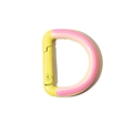 D-Ring Karabiner Schlüsselanhänger in zweifarbigem Design aus Gelb und Rosa - Gelb