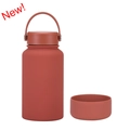 650ml matte brick red stainless steel water bottle with handle and silicone boot - 650ml / Brick Red (New)