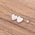 Double heart freshwater shell bead with golden letter K for DIY jewelry making - Letter K