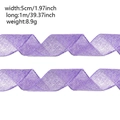 Detail view of purple wired ribbon with size dimensions 5cm width and 1m length - 1m / Purple