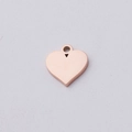 Polished rose gold heart pendant with small connecting ring for DIY jewelry making - 10x11mm / Rose Gold