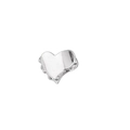 Silver metallic heart-shaped hair clip with a polished finish on white background - Silver Solid Heart