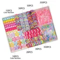 Kids hair accessory set with candy colored clips, star pins and elastic bands in tray - 875PCS-TZ-16 Boxed Set