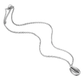 Minimalist silver shell pendant necklace with a sleek fine link chain for women - Silver Conch Pendant
