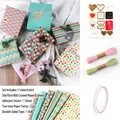 Rainbow and geometric art paper gift wrap set with stickers and two-tone paper twine - Full Accessory Packaging Set (B) / Thick Coated Paper