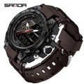 Orologio digitale tattico robusto con cinturino marrone e impermeabilità 50M stile sportivo - 6137 Caffè (Uomini)