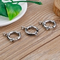 Three pieces of silver stainless steel spring ring clasps for DIY jewelry making - 14mm / Steel