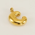 Ciondolo a lettera C in oro lucido in stile palloncino 3D brillante per collane - Lettera C / Oro