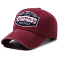 Berretto vintage in cotone lavato bordeaux con ricamo Aero New York 1865 - Regolabile / Rosso