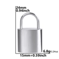 Polished silver metal padlock pendant for DIY jewelry, 24mm size, 6.8g lightweight charm - Silver Steel - Lock Pendant