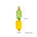 DIY charm pendant with lime green and yellow faceted beads and golden accents, 20mm size - Yellow Green Double Color Beads