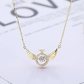 Elegante collana ali d'angelo placcata in oro con pendente centrale pietra danzante - Oro
