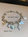 Silbernes Meeres-Charm-Armband mit Seestern- und blauen Muschelanhängern 18,5cm - Silberne dicke Kette Ozean-Stil (23#) / 18.5cm 22g / Silber