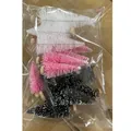 Mini colorful sisal Christmas tree set with wooden bases in clear packaging bag - Set 13 Half - 15PCS