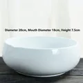 Glossy white ceramic narcissus planter, 20cm diameter for hydroponic plants - White Porcelain Hydroponic Pot