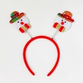 Christmas snowman headband with red band and spring-mounted plush snowmen - 17# Plaid Snowman