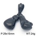 Colgante de guantes de boxeo para hombre en acero de titanio negro pulido 29x15mm - Negro (KP115612-KJX)