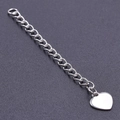5cm silver metal necklace extender chain with a polished heart pendant for jewelry - S1658 Smooth Heart Tag / Silver