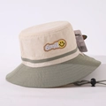 Kinderen bucket hat in kleurblok-design met smile-borduurwerk en verstelbaar koord - Eén Maat (54cm) / Lichtgroen