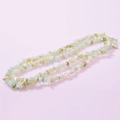 Irregular natural crystal and agate chips necklace in mixed green and cream tones - Turquoise Blue