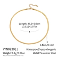 Détail du collier chaîne serpent plat or 18 carats avec largeur 4mm et matériau hypoallergénique - Style Maille Serpent Dorée Largeur 4mm (YYN023031)