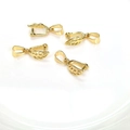 Set de 4 cierres de colgante en forma de hoja bañados en oro 14K para joyería DIY - Oro de 14K